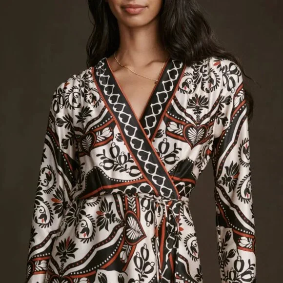 NWOT Farm Rio Passion Scarf Wrap Mini Dress XXS $215 - Picture 5 of 15